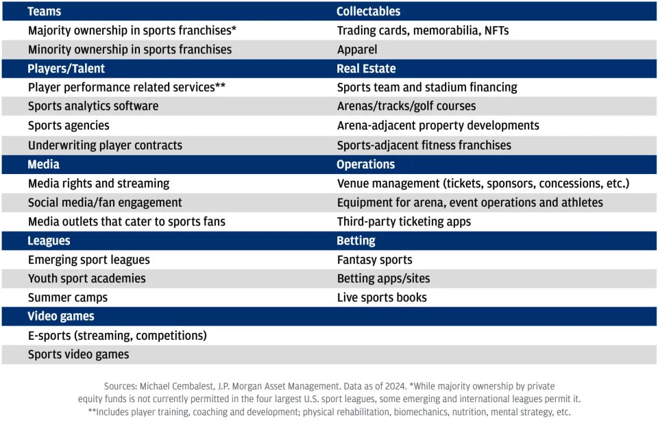 Wall Street is bullish on sports investing as major leagues' values outpace the S&P 500 by up to 5 times. Here's the strategy and sectors top firms are betting on.